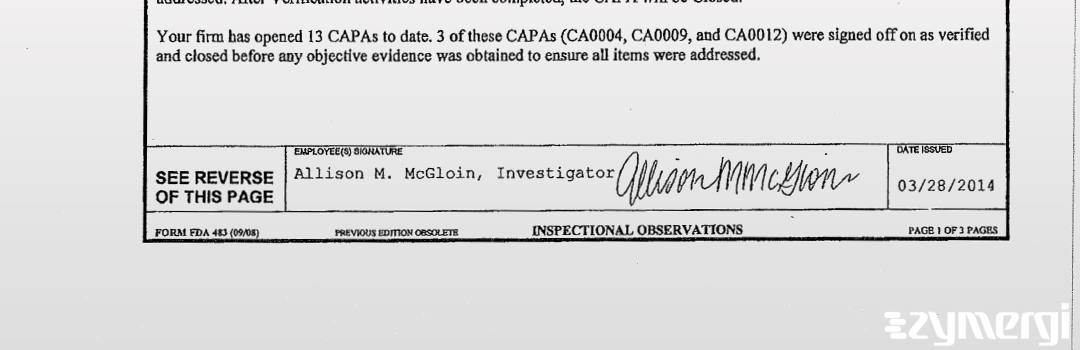 Allison M. McGloin FDA Investigator 