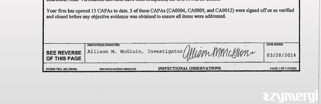 Allison M. McGloin FDA Investigator