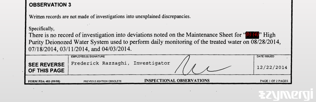 Frederick Razzaghi FDA Investigator