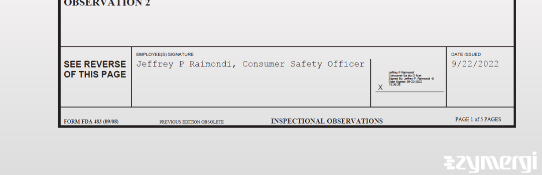 Jeffrey P. Raimondi FDA Investigator 