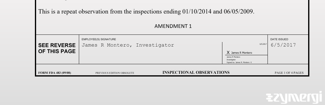 James R. Montero FDA Investigator