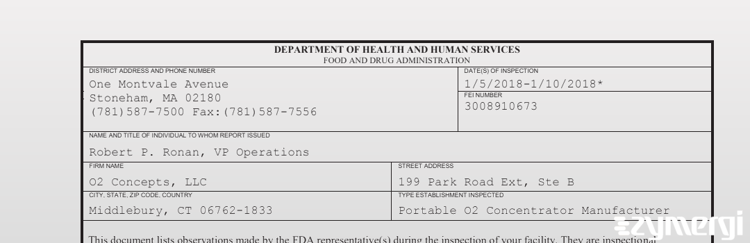 FDANews 483 O2 Concepts, LLC Jan 10 2018 top