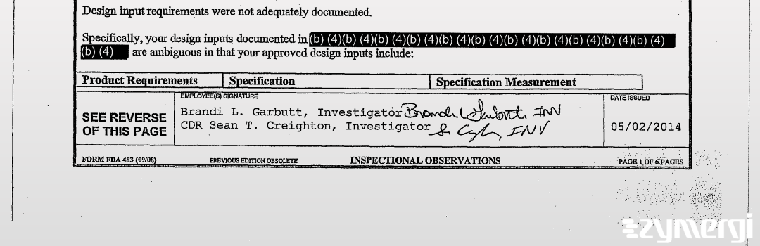 Brandi L. Garbutt FDA Investigator Sean T. Creighton FDA Investigator 