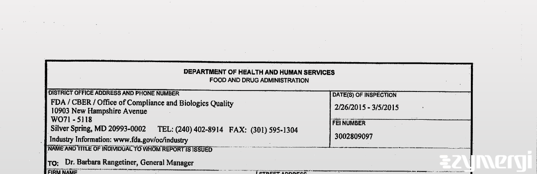 FDANews 483 Octapharma Pharmazeutika Produktions GmbH Mar 5 2015 top