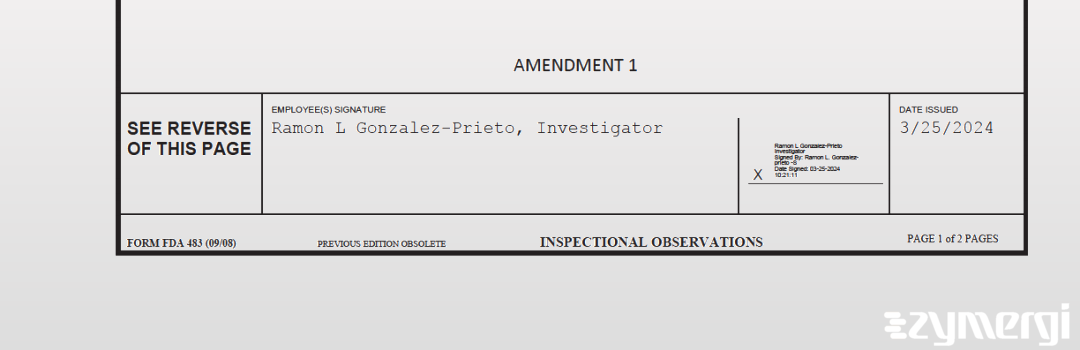 Ramon L. Gonzalez-Prieto FDA Investigator 