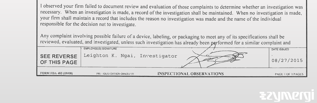 Leighton K. Ngai FDA Investigator