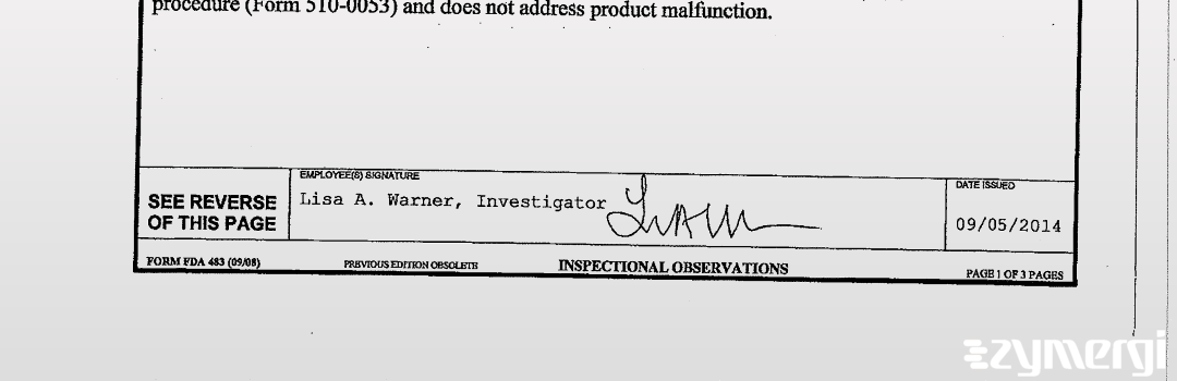 Lisa A. Warner FDA Investigator