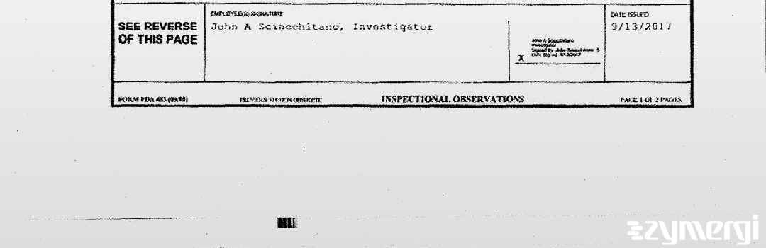 John A. Sciacchitano FDA Investigator 