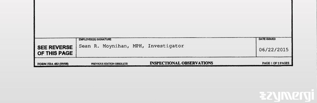 Sean R. Moynihan FDA Investigator