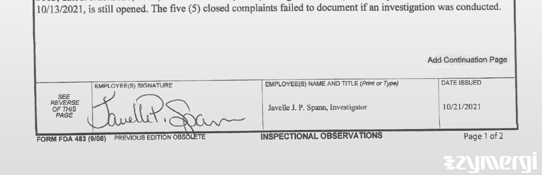 Javelle P. Spann FDA Investigator