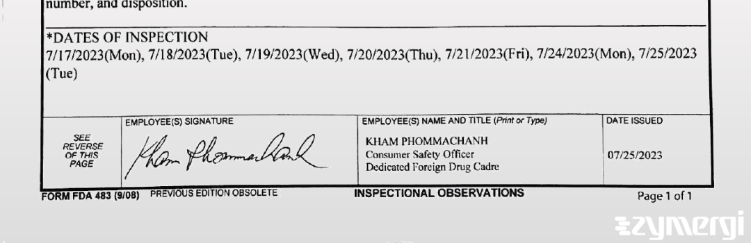 Kham Phommachanh FDA Investigator