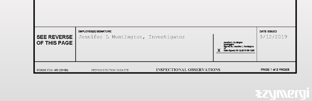 Jennifer L. Huntington FDA Investigator