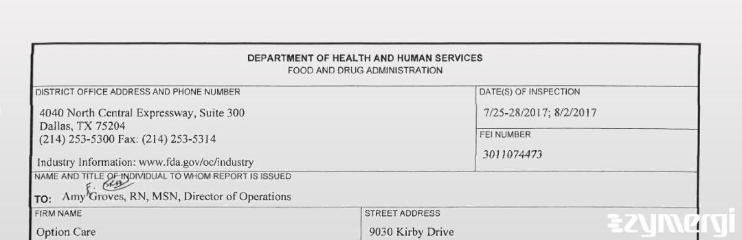 FDANews 483 Option Care Aug 2 2017 top