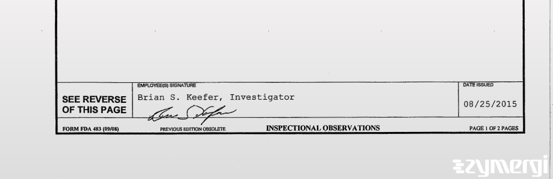 Brian S. Keefer FDA Investigator