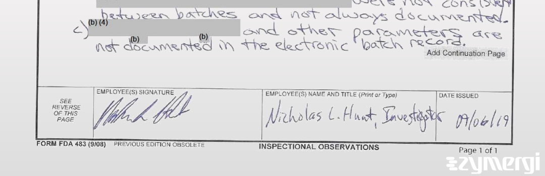 Nicholas L. Hunt FDA Investigator