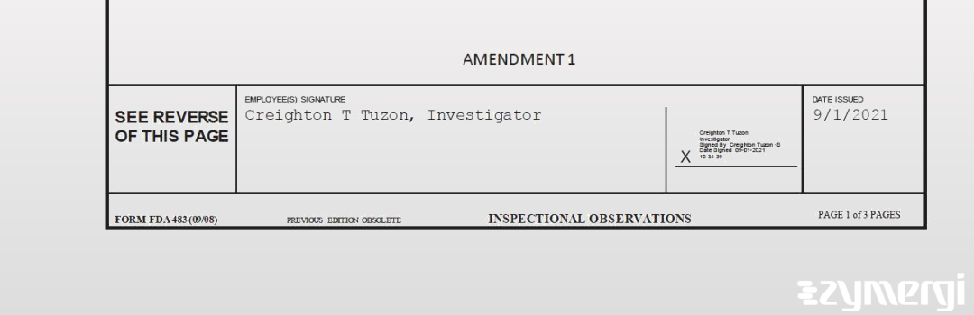 Creighton T. Tuzon FDA Investigator 