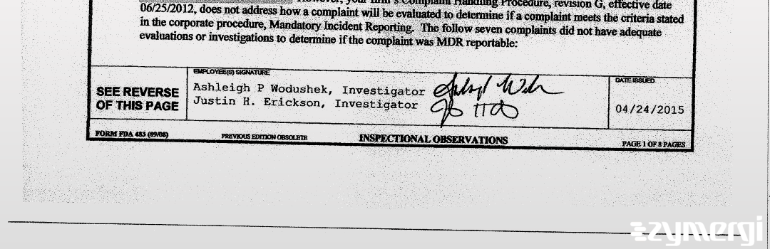 Justin H. Erickson FDA Investigator Ashleigh P. Wodushek FDA Investigator