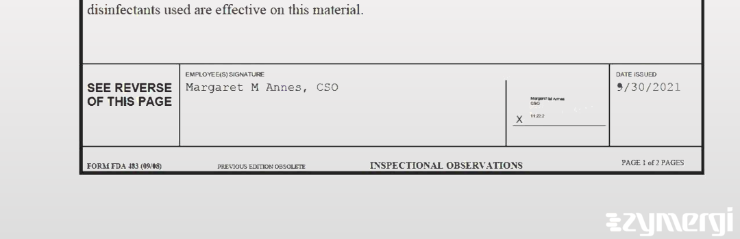 Margaret M. Annes FDA Investigator