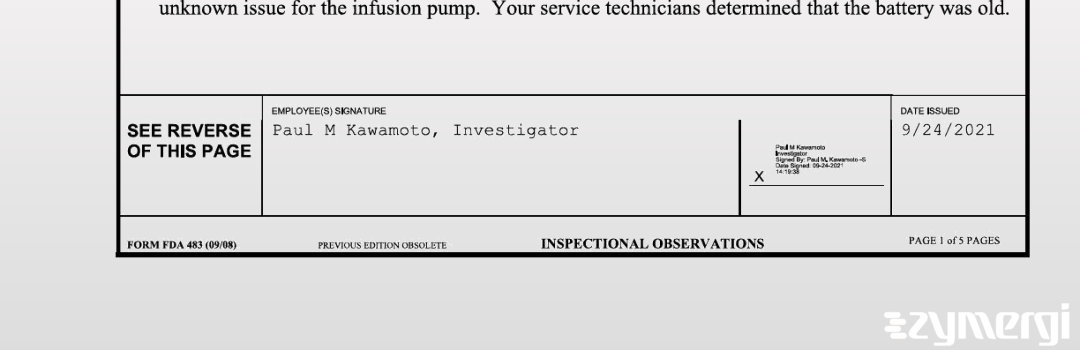 Paul M. Kawamoto FDA Investigator 