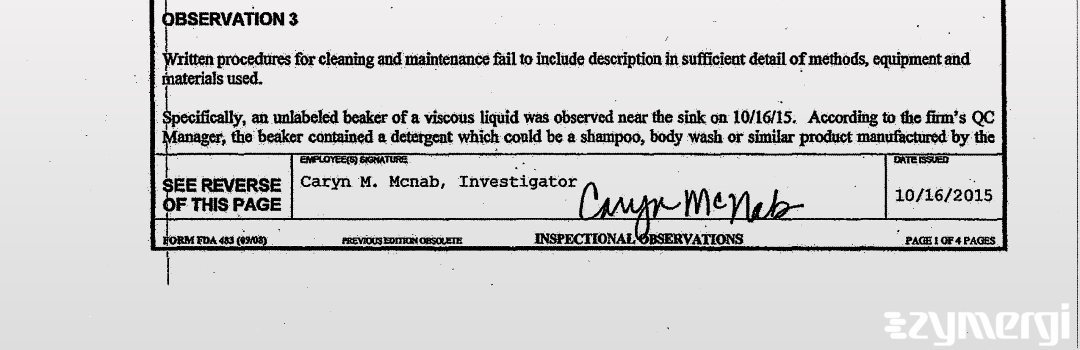 Caryn M. McNab FDA Investigator