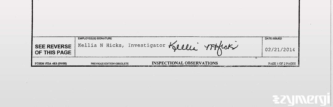 Kellia N. Hicks FDA Investigator 