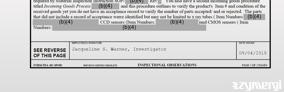 Jacqueline S. Warner FDA Investigator