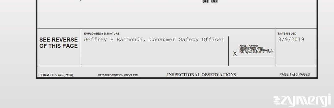 Jeffrey P. Raimondi FDA Investigator
