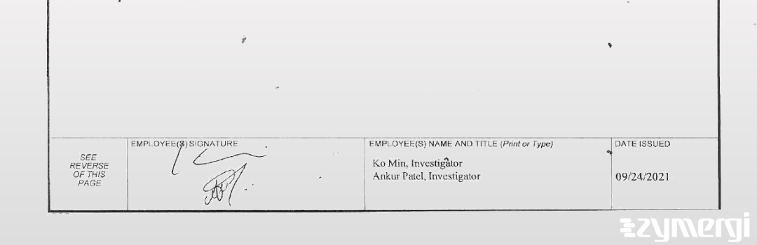 Ko U. Min FDA Investigator Ankur C. Patel FDA Investigator