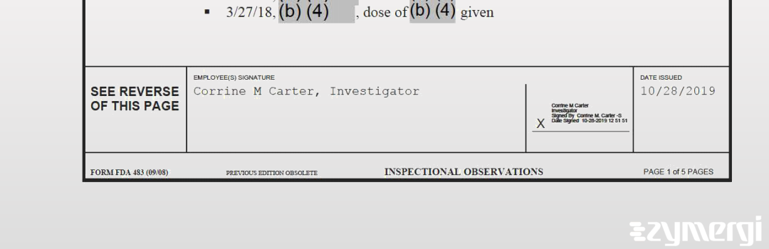 Corrine M. Carter FDA Investigator