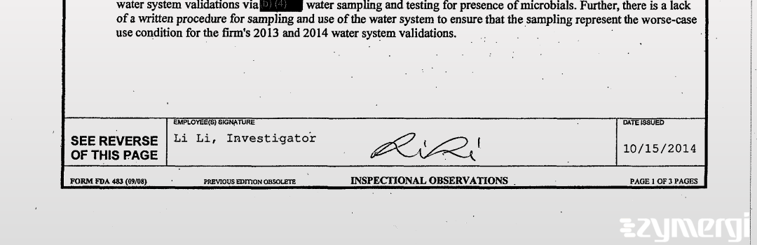 Li Li FDA Investigator