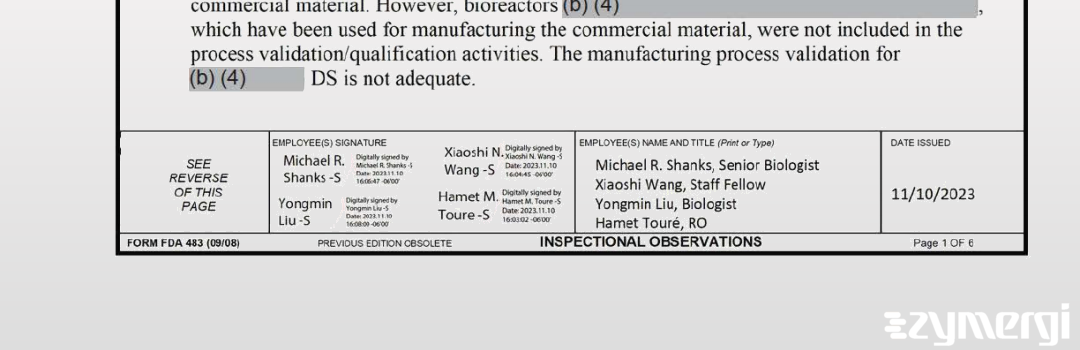 Michele L. Glendenning FDA Investigator Lauren N. Howard FDA Investigator Monica E. Murie FDA Investigator