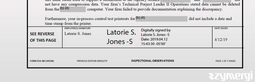 Latorie S. Jones FDA Investigator 