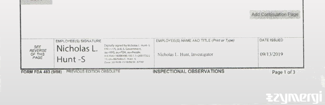 Nicholas L. Hunt FDA Investigator