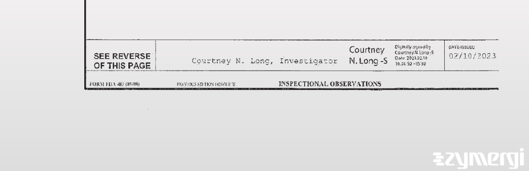 Courtney N. Long FDA Investigator 