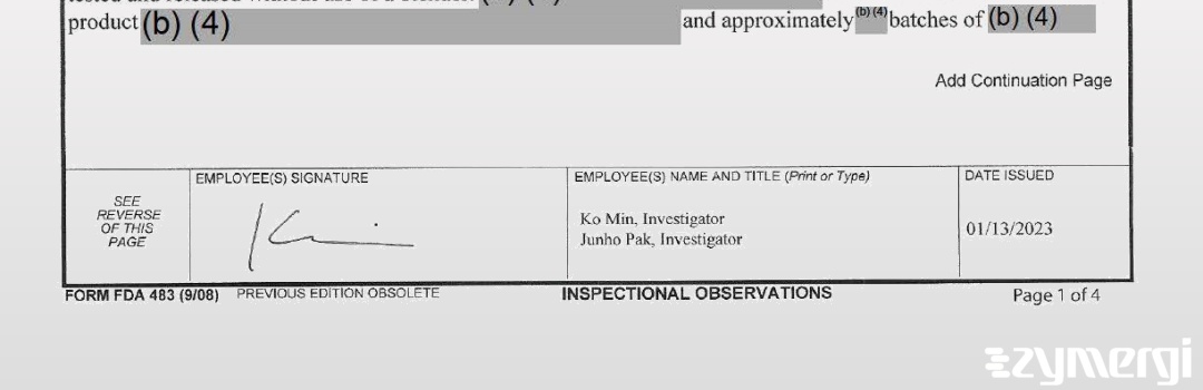 Ko U. Min FDA Investigator Junho Pak FDA Investigator