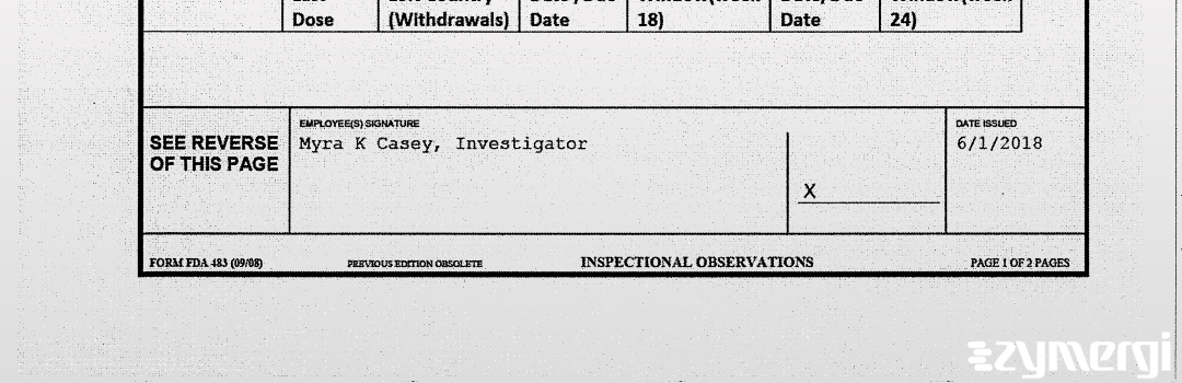 Myra K. Casey FDA Investigator