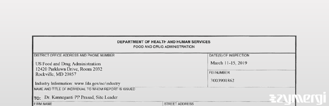 FDANews 483 Pfizer Asia Pacific Pte Ltd. Mar 15 2019 top