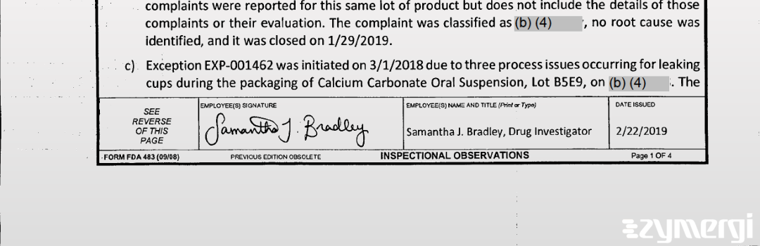 Samantha J. Bradley FDA Investigator