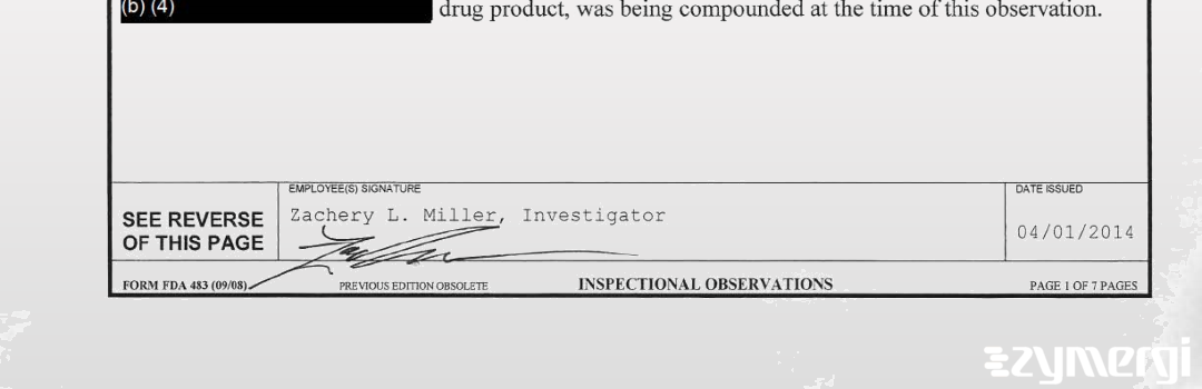 Linda F. Murphy FDA Investigator Zachery L. Miller FDA Investigator 