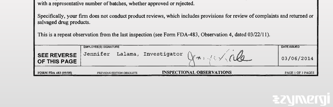 Jennifer Lalama FDA Investigator 