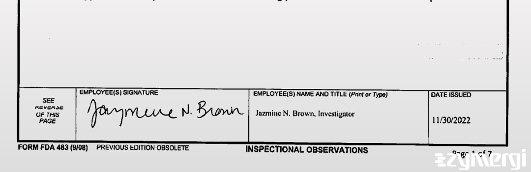 Jazmine N. Brown FDA Investigator Josh Renzo Ramilo FDA Investigator Ramilo, Josh Renzo N FDA Investigator 