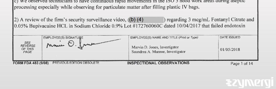 Saundrea A. Munroe FDA Investigator Marvin D. Jones FDA Investigator 