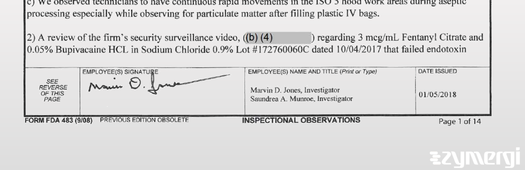 Saundrea A. Munroe FDA Investigator Marvin D. Jones FDA Investigator