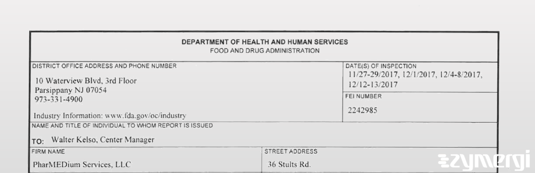 FDANews 483 PharMEDium Services, LLC. Dec 13 2017 top