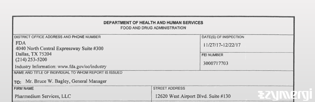 FDANews 483 PharMEDium Services, LLC. Dec 22 2017 top