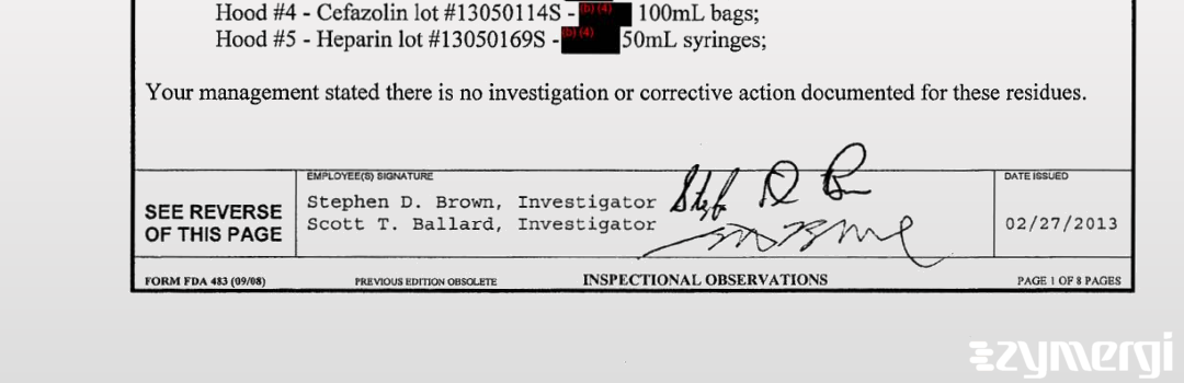 Stephen D. Brown FDA Investigator Scott T. Ballard FDA Investigator 