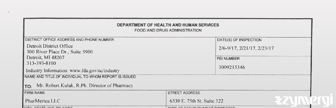 FDANews 483 pharMerica Feb 23 2017 top