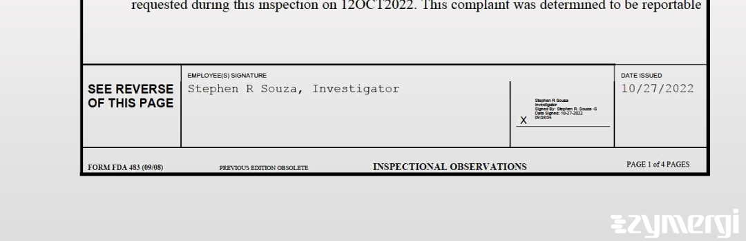 Stephen R. Souza FDA Investigator