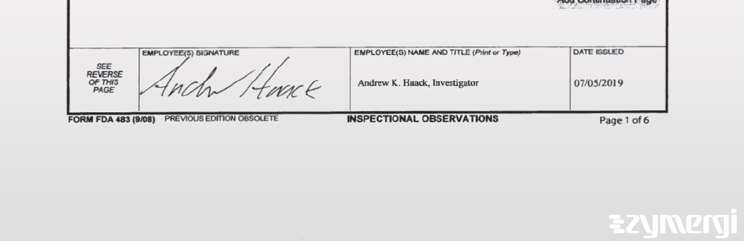 Andrew K. Haack FDA Investigator 