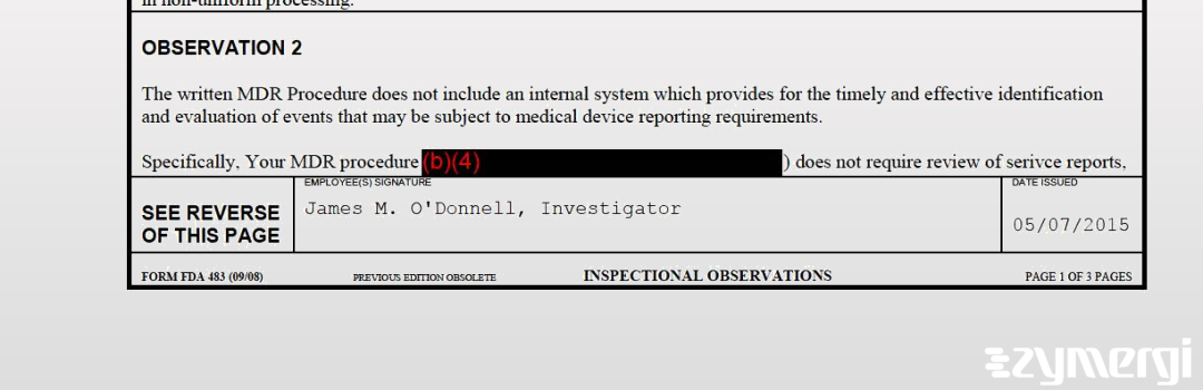 James M. Odonnell FDA Investigator 